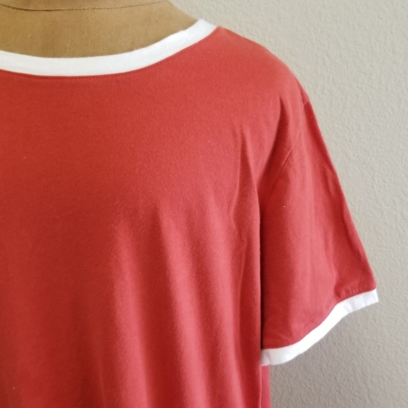 Forever 21 Dark Orange White Outline T-shirt Dress - Picture 3 of 3